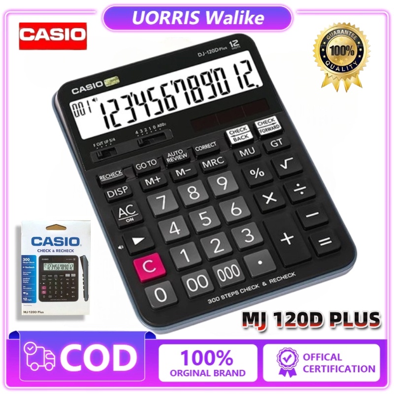 

COD STOCK Kalkulator Scientific Casio DJ-120D PLUS/MJ-120D PLUS Kalkulator Meja Check Correct 100%