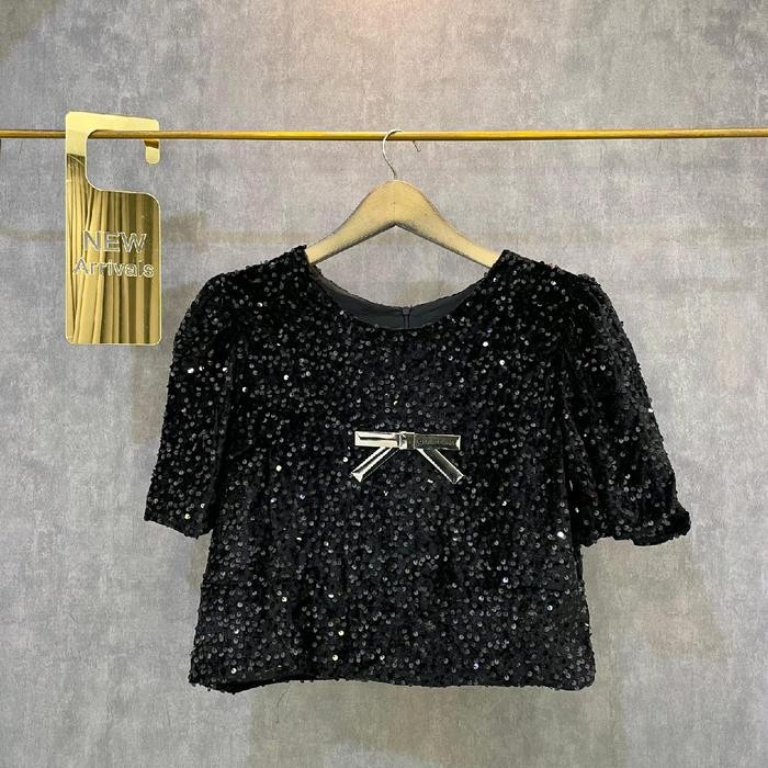 (Expert) Sequin Glitter Top Premium Blouse Atasan Wanita