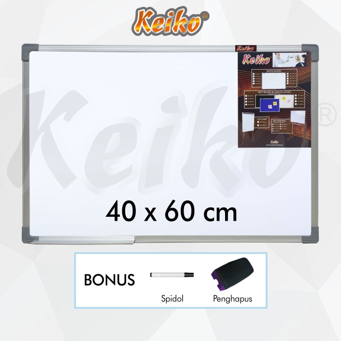 

Ready Papan Tulis Whiteboard Gantung Single Face Keiko 40 X 60 Cm