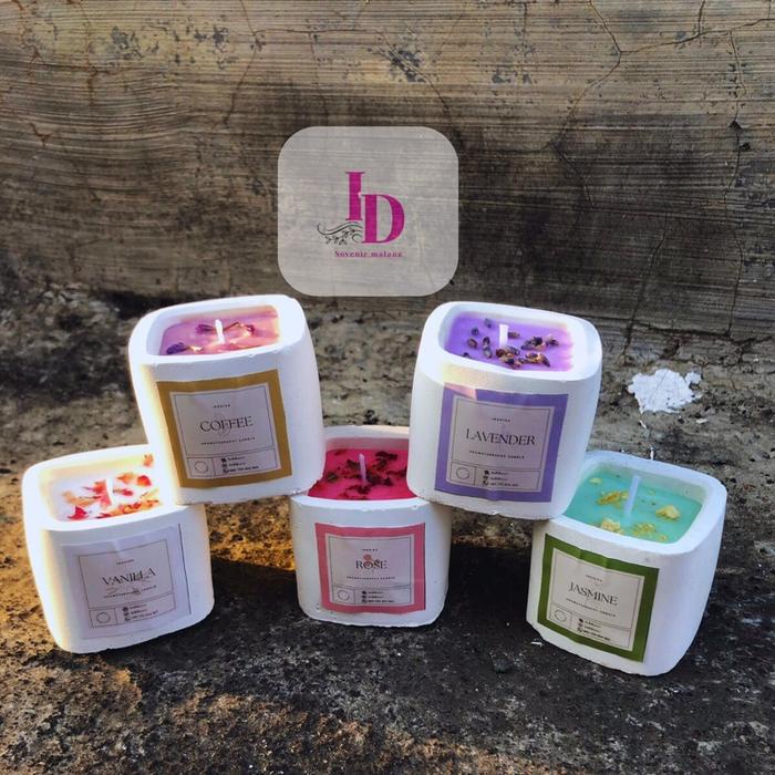 (Expert) Lilin Aromaterapi Segi 4 +Box Hampers & Kartu ucapan Hampers Sovenir aromaterapi