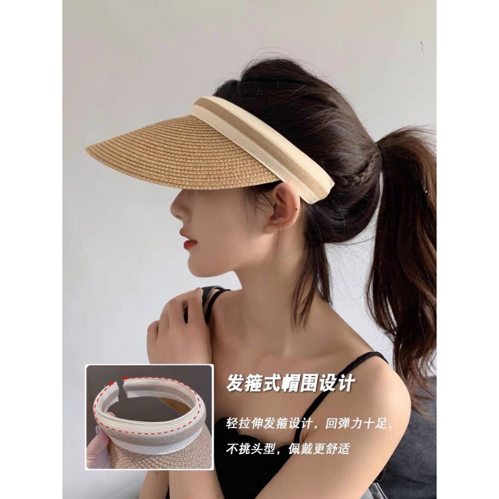 Calis Topi Cap Rotan Wanita Korea Pum Lebar Topi Pantai Soller
