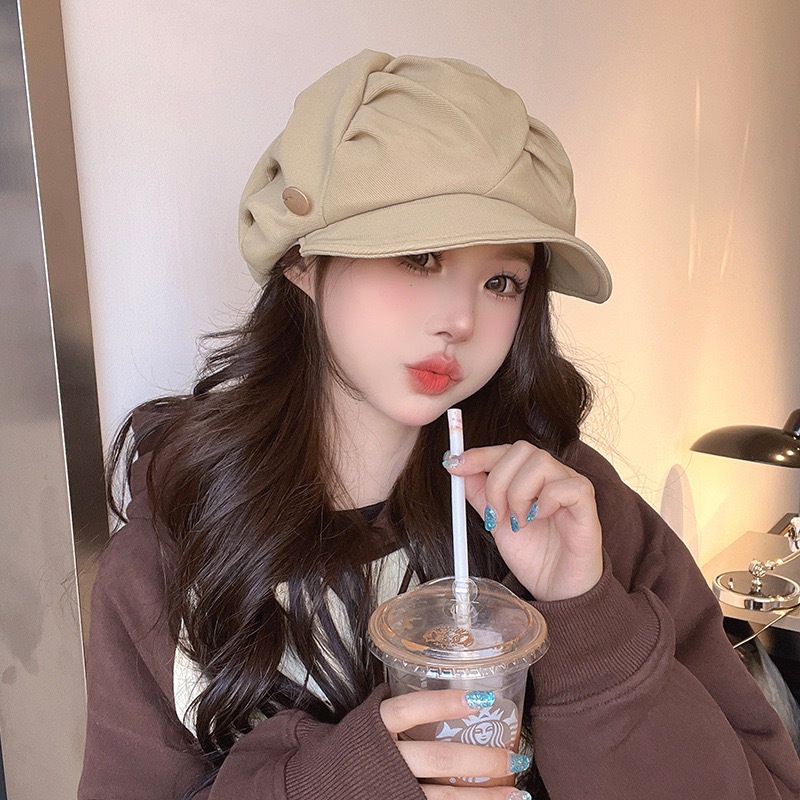 MAdley Hat Girl Pum Topi Wanita Model Baret Bucket Gaya Korea