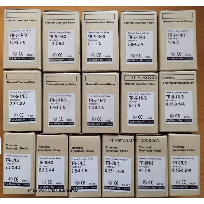 Hemat Thermal Overload Fuji Relay Overload Tr-5-1N/3 Fuji Electric