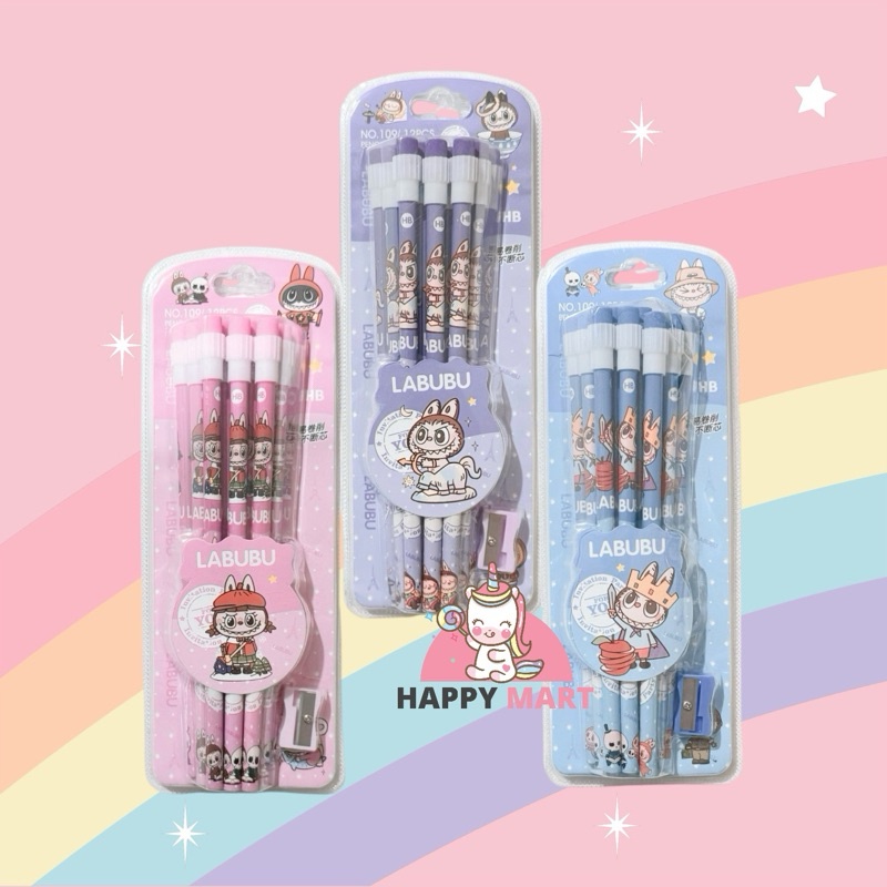 

Pensil Batang HB Isi 12 Pcs Labubu Karakter Lucu Dw05