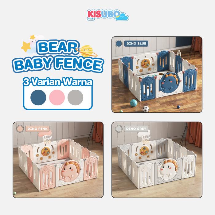 Kisubo Dino Baby Play Fence Pagar Bayi Baby Fence Pagar Anak