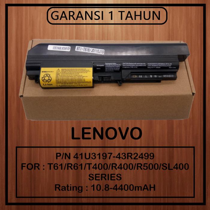 Ready Baterai laptop Lenovo Thinkpad T61 R400 T400 R61 SL400 SERIES