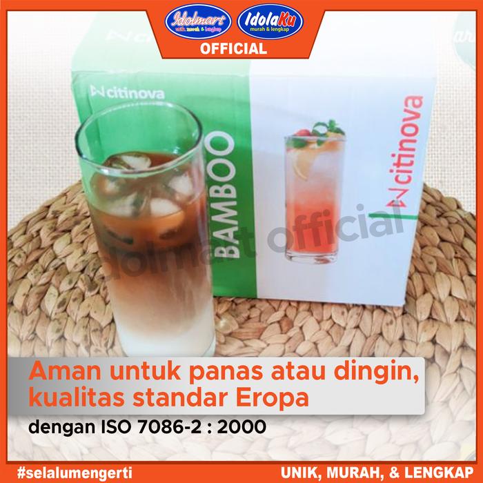 IDOLMART Citinova Gelas Bambo isi 6PCS / Gelas set isi 6 gelas tinggi