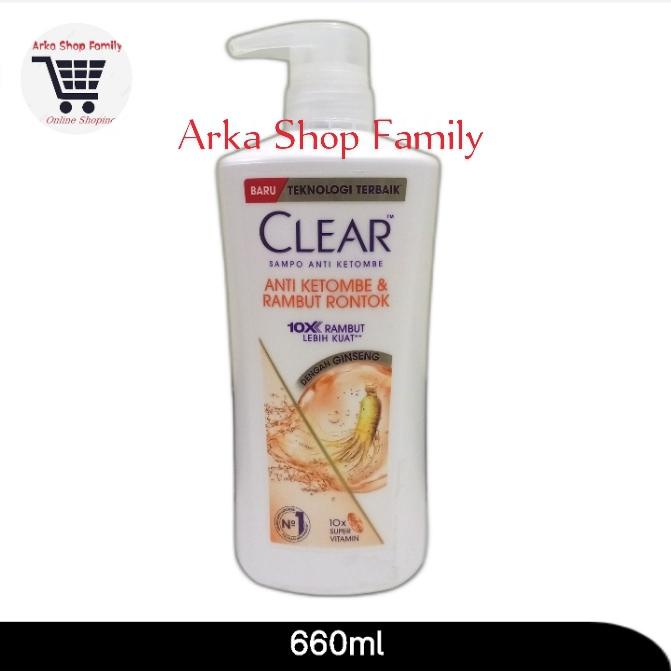 CLEAR Shampoo Anti Ketombe & Rambut Rontok 660ml Dengan Gingseng Anti Dandruff & Hair Fall 660 ml