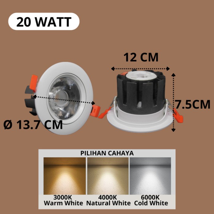 Downlight COB LED 20w 20 watt 20watt inbow ceiling light spotlight