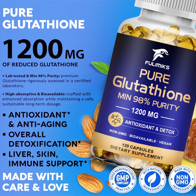 IMPORT GLUTATHIONE CAPSULES - 1200MG GLUTATHIONE SUPPLEMENT - SKIN TONE ENHANCER, IMMUNE SUPPORTING,