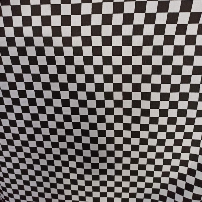 TERLENGKAP Kain TC poli katun kotak catur hitam putih lebar kain 150 cm