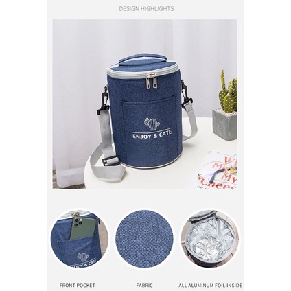 [Expert] Tas Kotak Bekal Rantang 3 Susun Model Bulat Tas Bekal Lauch Bag