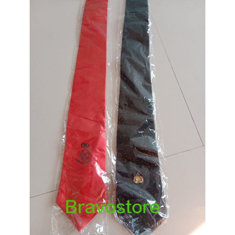 Dasi Reskrim Polri Asli Warna Merah Hitam Cokelat Dw05