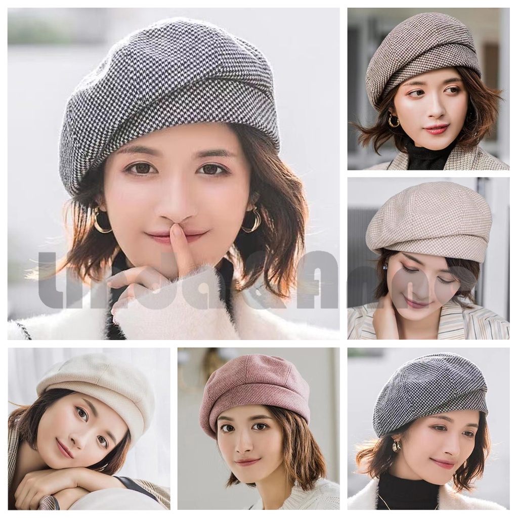 Topi Baret Hat Casual Fashion Wanita Baret Winter Wanita Dewasa Newsboy Fashion Topi Baret Wanita