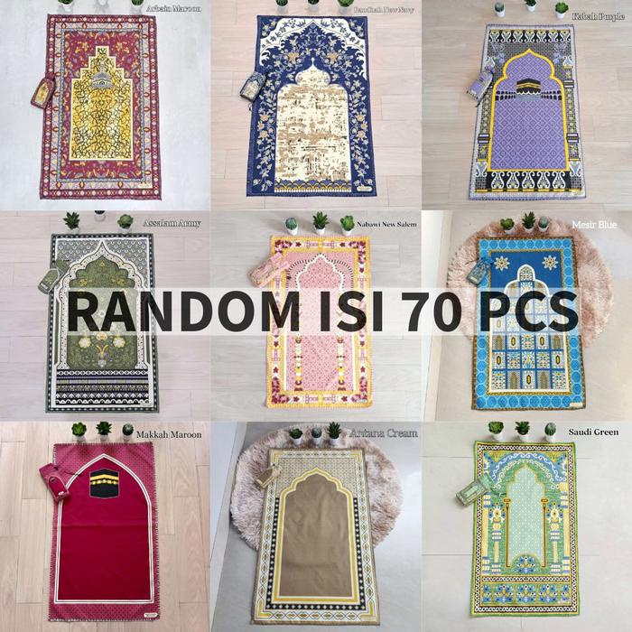 SALE TERHOTT SAJADAH TRAVELING JUMBO 105 CM X 60 CM SAJADAH TRAVEL FREE POUCH ISI 70 PCS SOUVENIR