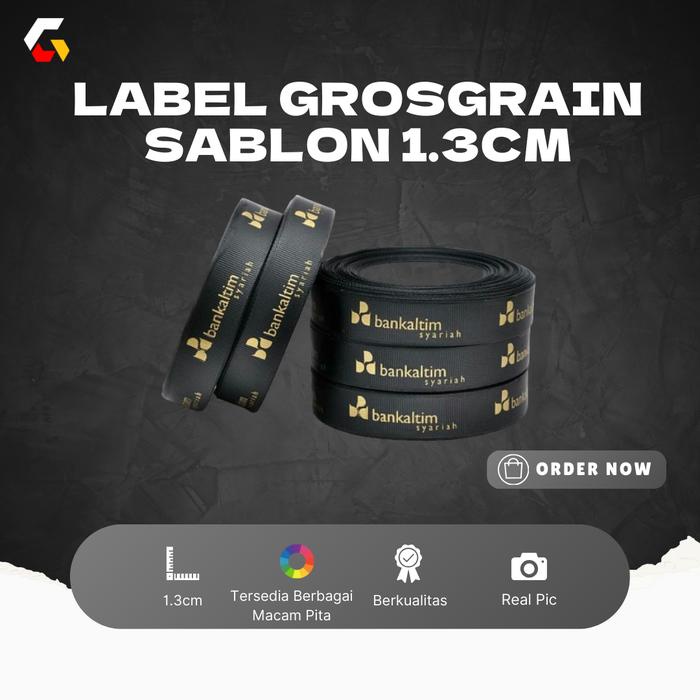 TERBARU Pita Grosgrain Label Custom 1.3cm Label Tag Brand Merk Label Nama Anak Kado HOT SALE