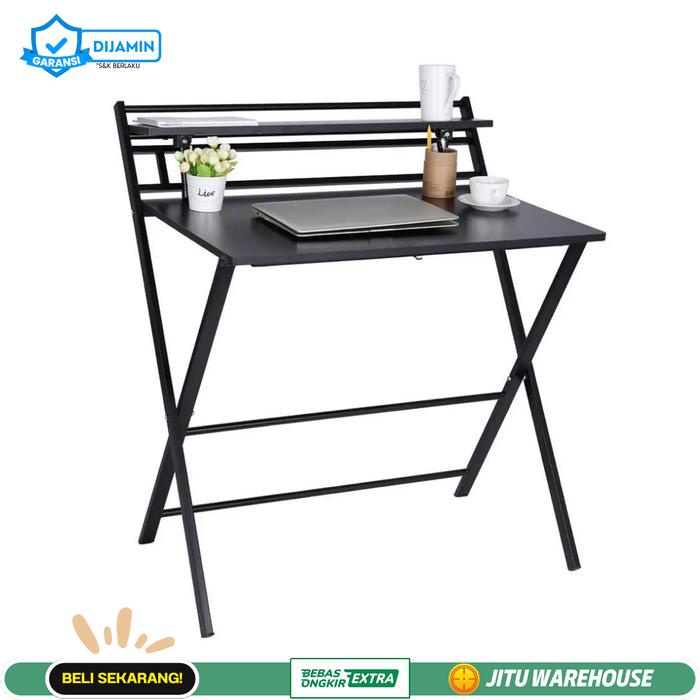 Meja Kerja Kantor dan Belajar Ku Lipat Laptop Minimalis Putih