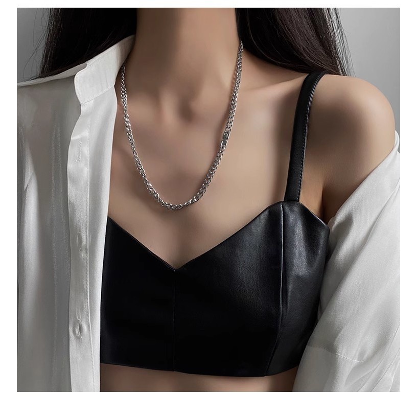 KALUNG PRIA DAN WANITA TITANIUM ASLI MODEL ITALY ANTI KARAT ORIGINAL SILVER GOLD Dw05