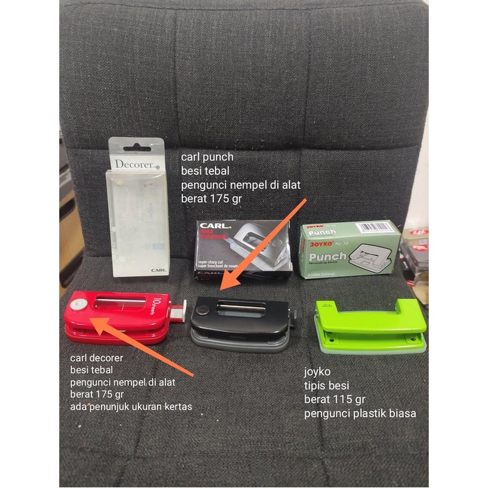 

------] pembolong kertas 2 lubang punch carl no35 / joyko no 30 / carl decorer