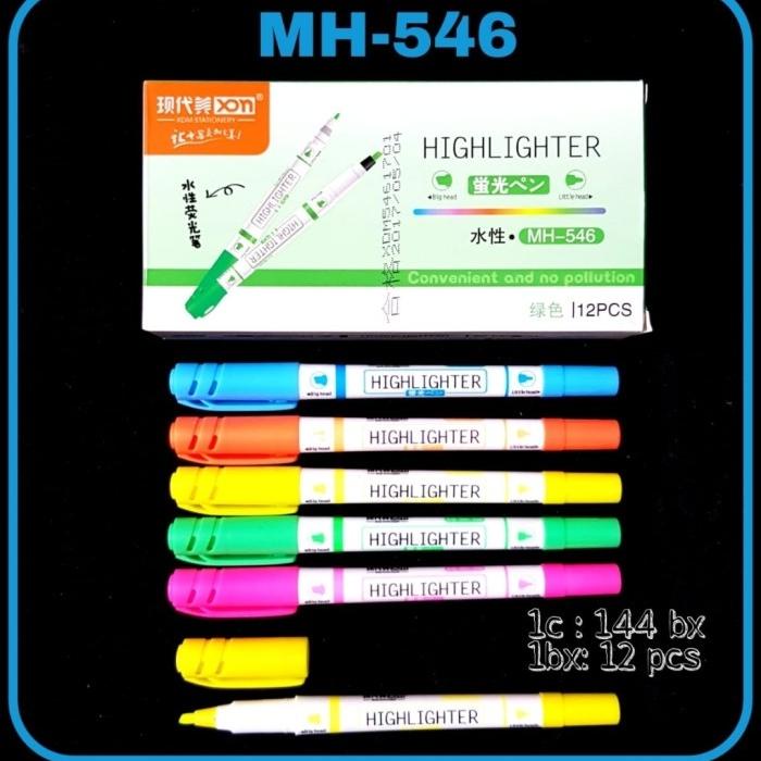 

Kualitas terbaik] fluorecent pen xdm mh 546 2 mata highlighter dan spidol warna random