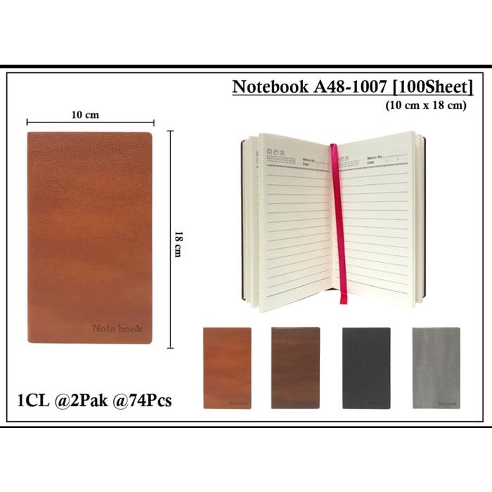 

*****] buku agenda a48 1007 saku 100 lembar adam 10 x 18 cm warna kulit natu