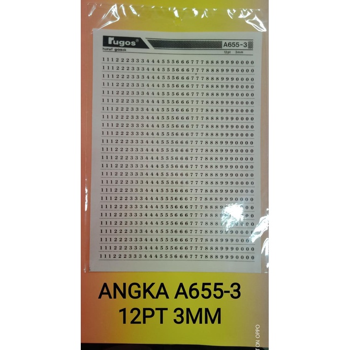 

```````] rugos angka 3 mm kode 50 p(a) atau a 655-3