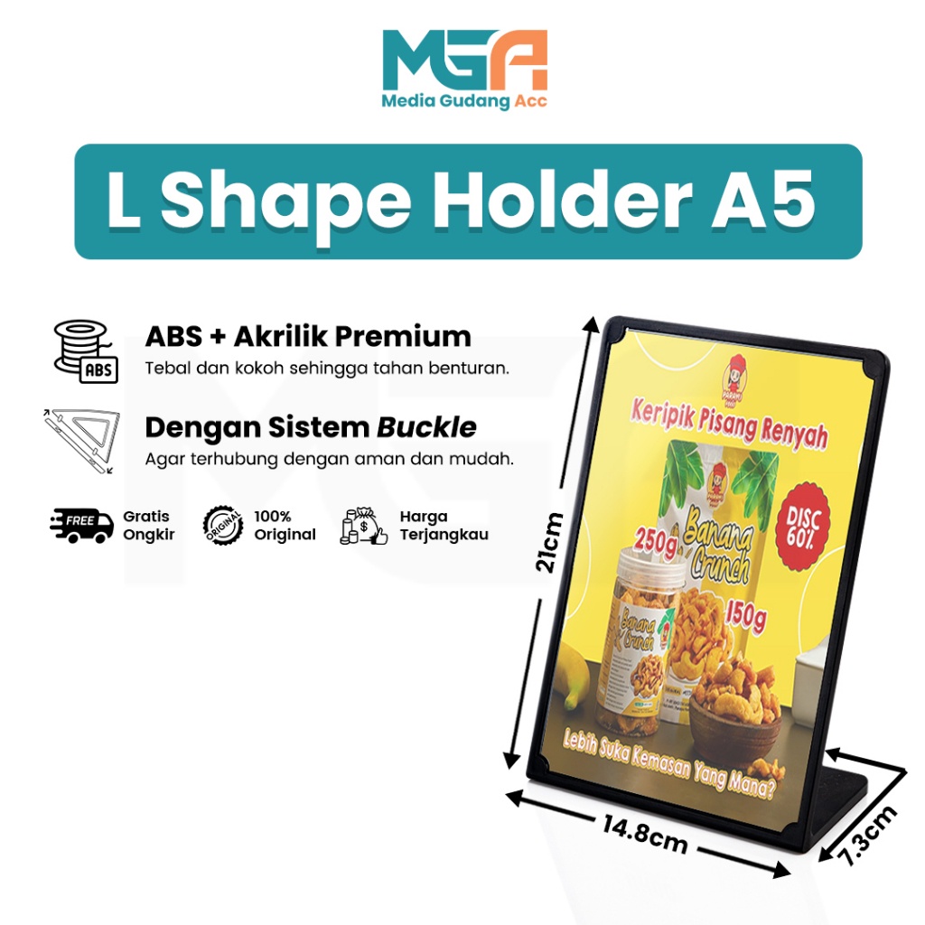 

UHOOTEMPAT BROSUR AKRILIK L A5 / TENT HOLDER ACRYLIC / TENT CARD DISPLAY