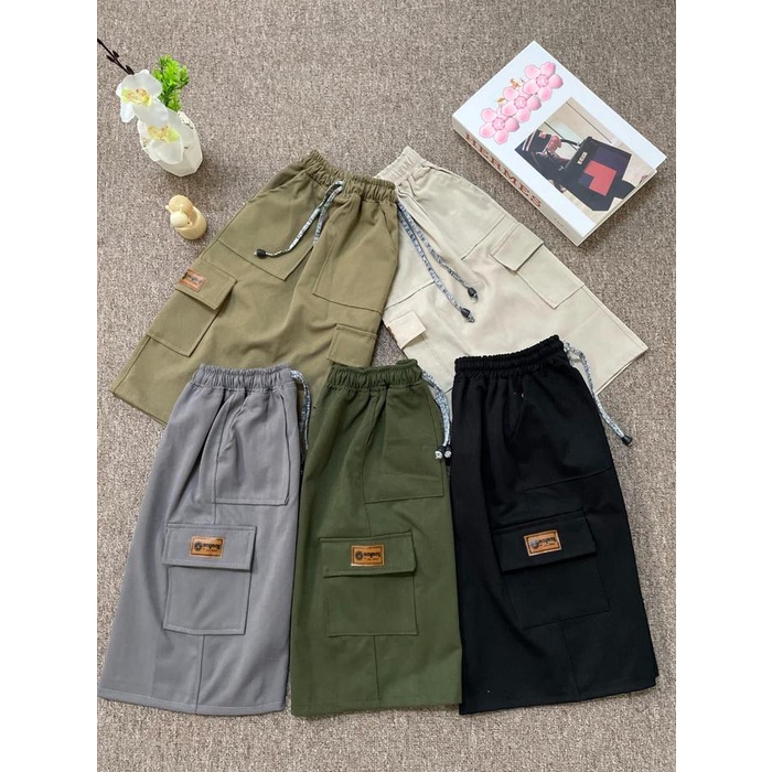 Gemiloo- Rok chinos cargo/rok cargo anak perempuan/chinos rok cargo/rok viral/Rok anak