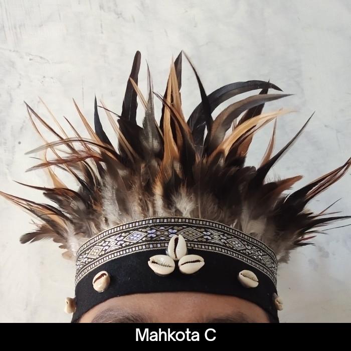 Kostum Adat Papua Mahkota Adat Pedalaman Papua Bulu Asli Kostum Karnaval Kostum Tari Papua dan Dayak