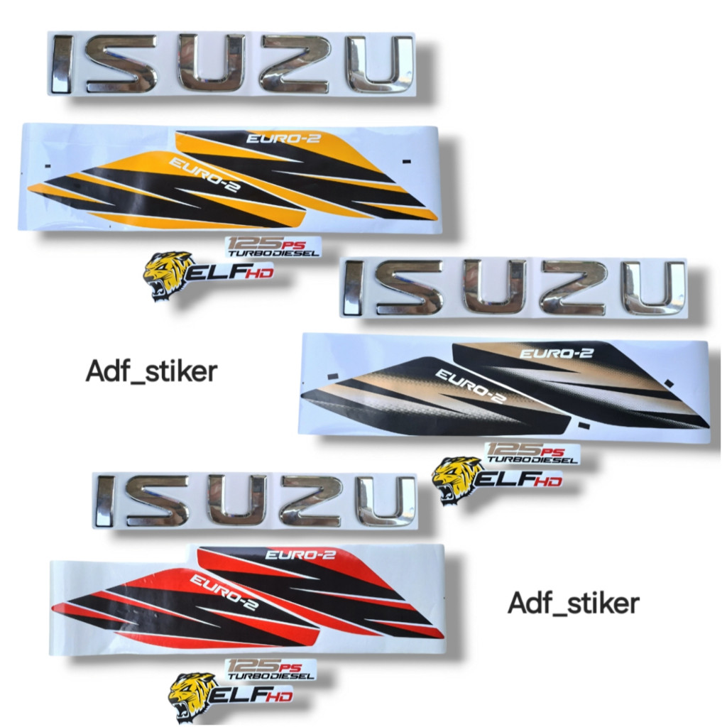 Stiker+emblem set isuzu elf nkr 71 macan / Stiker emblem Elf / stiker elf 125ps / isuzu elf / elf
