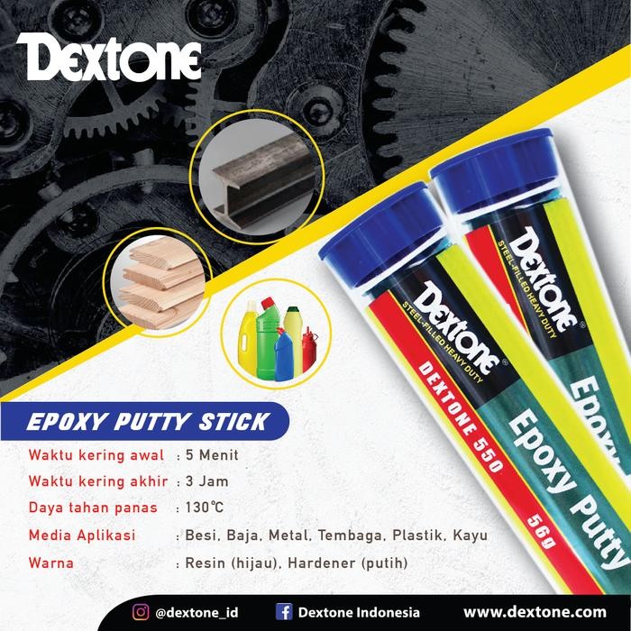 Lem Besi Epoxy Putty Stick Dextone General 56Gr ( Beli 5 Gratis 1 ) #Gratisongkir