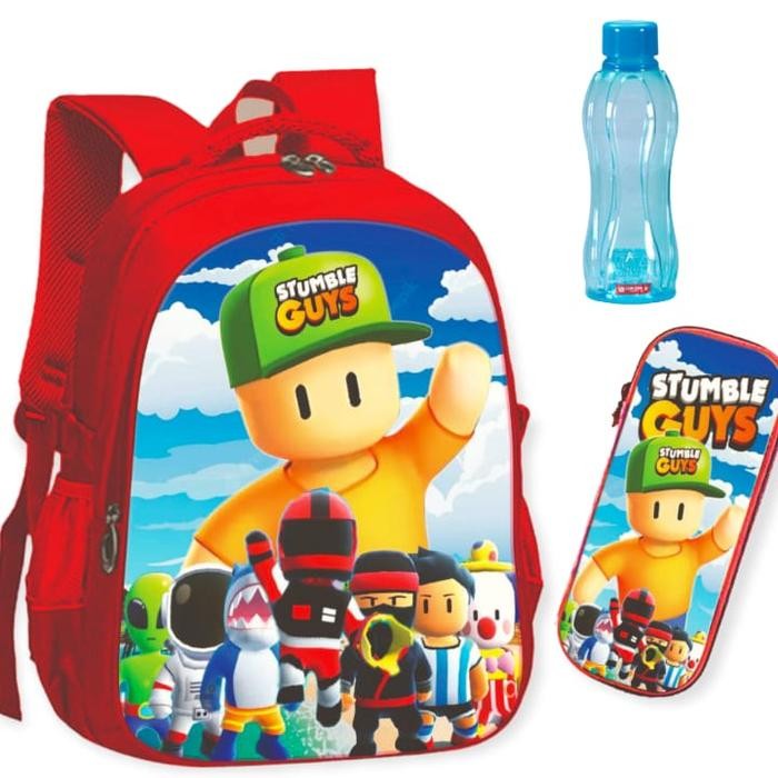 Cutix-Tas Ransel Anak laki Stumble Guys free botol minum