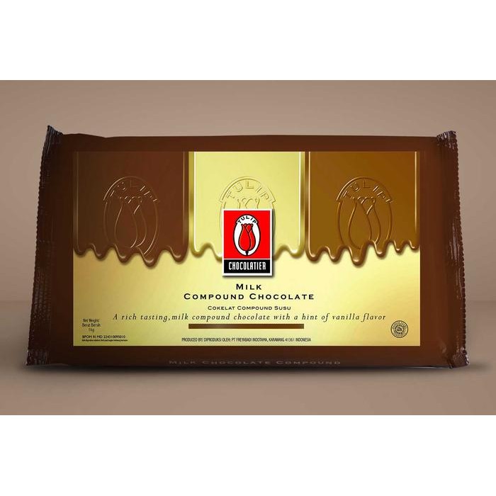 

TULIP MILK COMPOUND CHOCOLATE COKLAT COKELAT KOMPON SUSU TULIP 1 KG