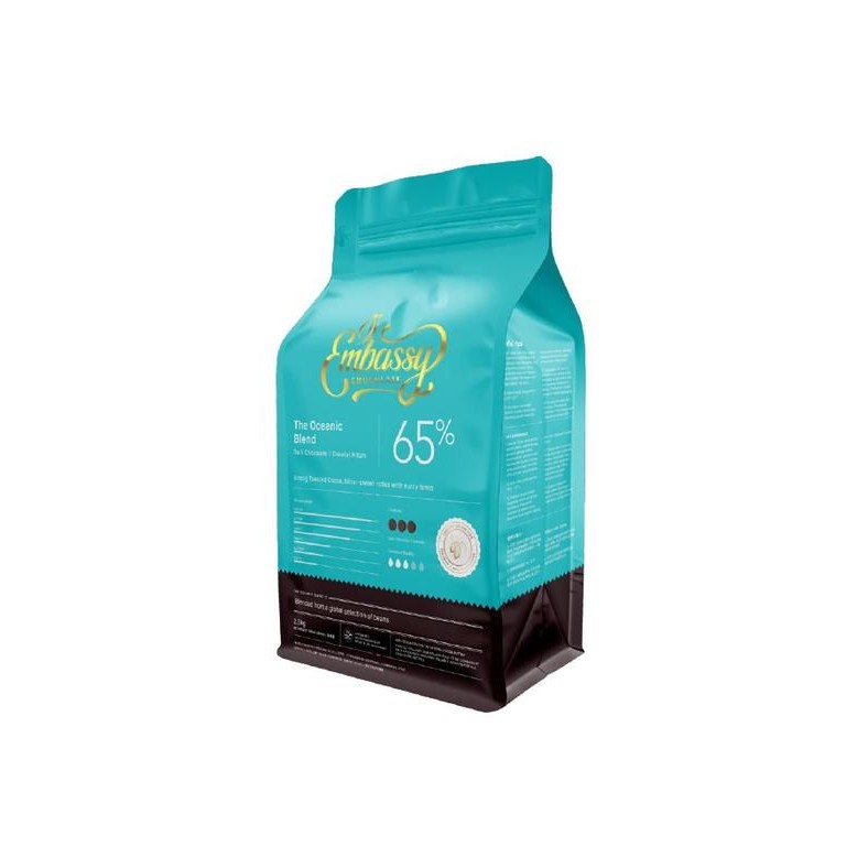 

EMBASSY CHOCOLATE - OCEANIC BLEND 65% 100GR DARK COUVERTURE TULIP COKELAT COKLAT