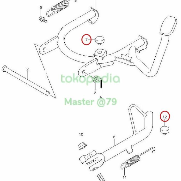 JTTOP" KARET STANDAR TENGAH SAMPING SPIN SKYWAVE SKYDRIVE HAYATE ORIGINAL SGP