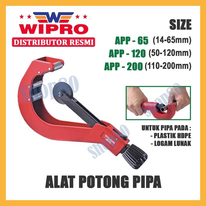 

Wi Alat Potong Pipa Pemotong Plastik Besi Pipe Cutter 65 120 200 mm