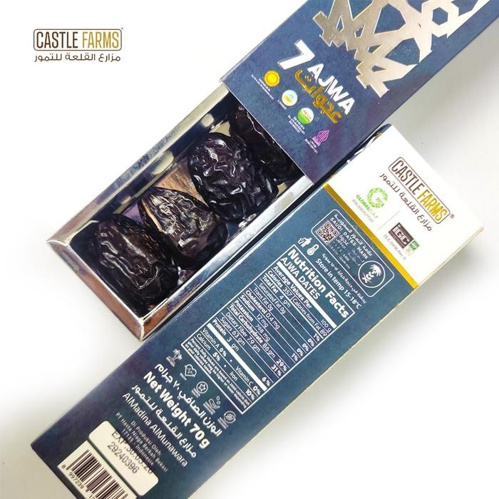 

BisaInstan- Castle Farms Paket Oleh-Oleh Umroh dan Haji Kurma Ajwa Organik 7 Butir