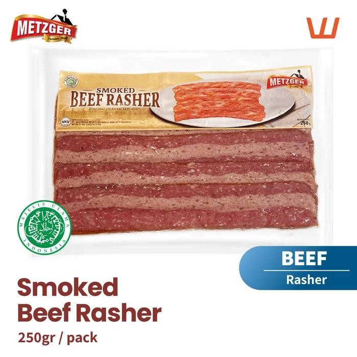

Kirim,HariYgSama- BEEF BACON METZGER HALAL SMOKED BEEF RASHER SAPI ASAP 250GR