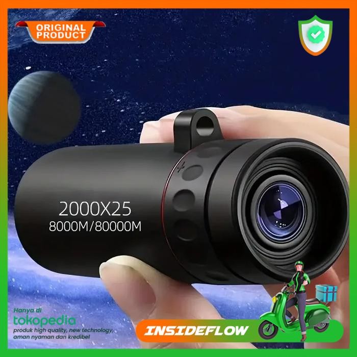 Terlaris Teropong Mini Monokular / Monocular Portable Travel HD BAK4 2000x25 SALE