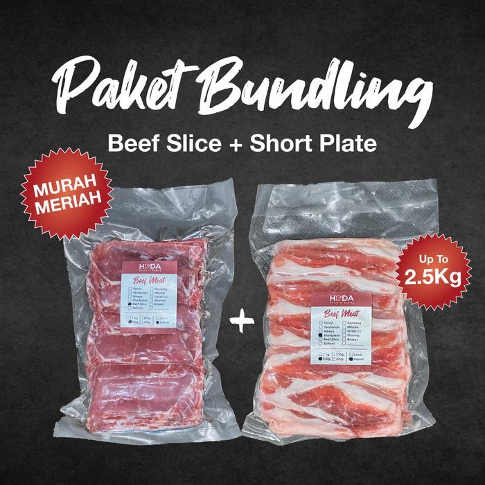 

Kirim,HariYgSama- Paket Bundling Daging BBQ Beef Slice + Shortplate 1kg-2.5kg
