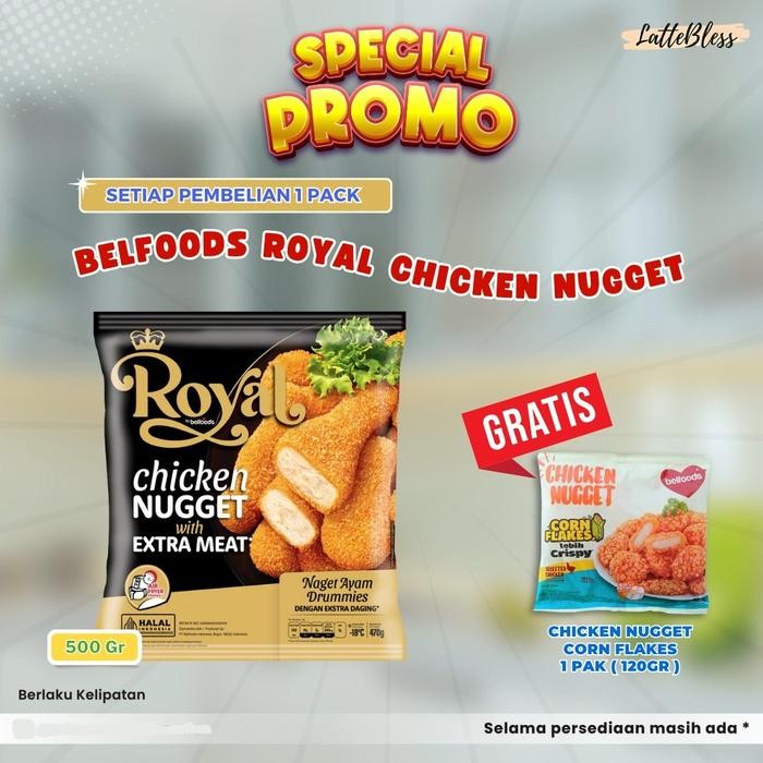 

Kirim,HariYgSama- NUGGET DRUMMIES BELFOODS ROYAL 500GR NAGET AYAM BENTUK PAHA HALAL