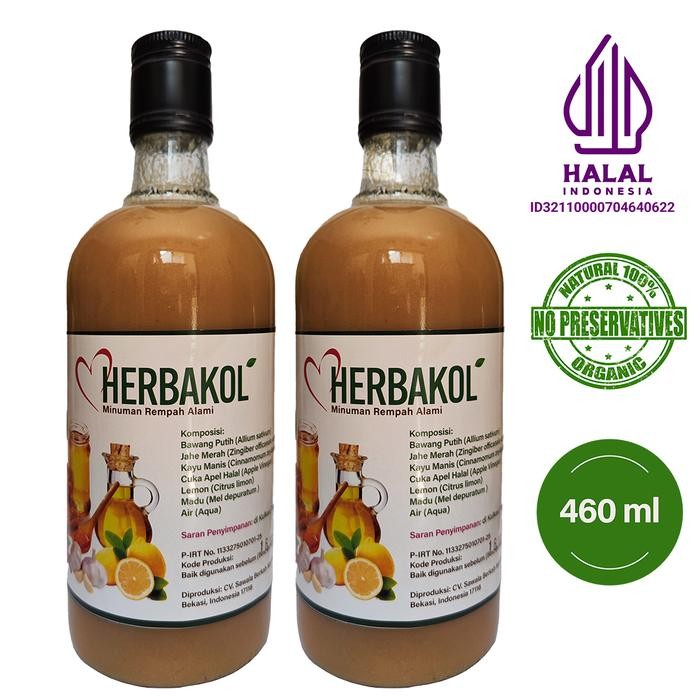 

HERBAKOL (Paket 2 Botol) Jus Bawang Putih Lemon Jahe Merah Cuka Apel Madu Kayu Manis Juice
