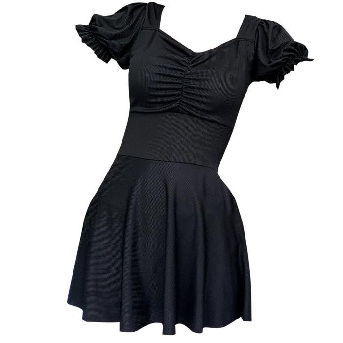 ready stok baju renang remaja perempuan one piece hitam polos sexy swimsuit pantai import korea