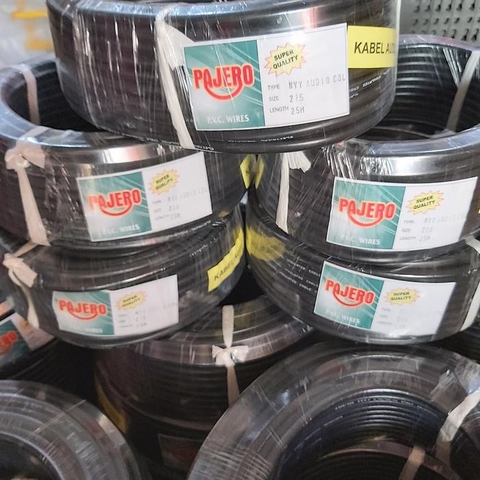 KABEL LISTRIK 2X2,5 SERABUT 2X2.5 HITAM 25 METER