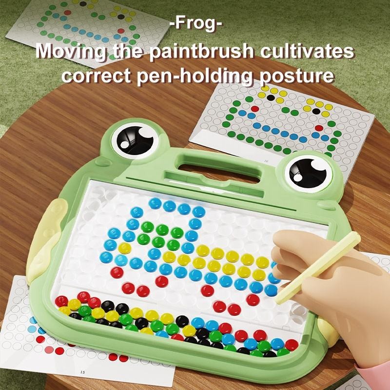 

Magnetic Drawing Board For Toddlers Magnet Beads And Pen Drawing Board Cute Frogs Large Doodle Board