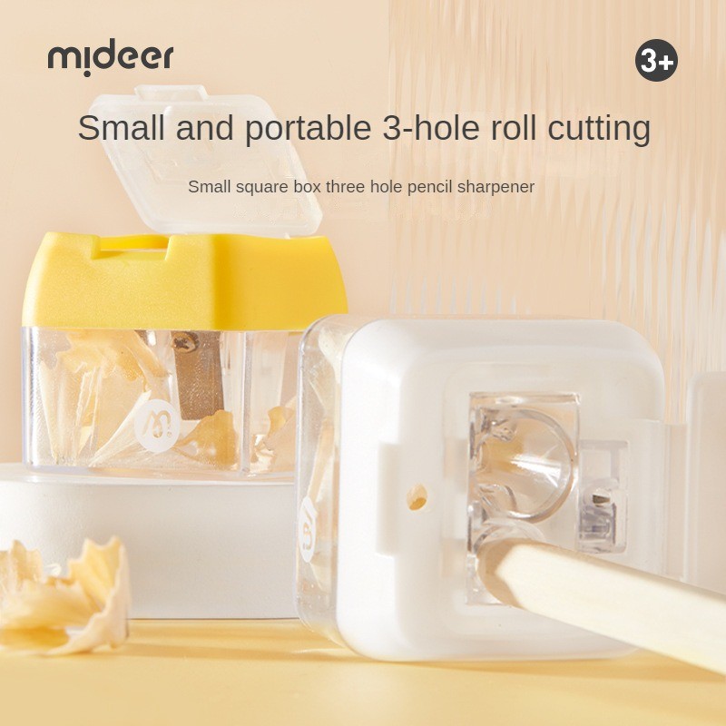

Mideer 2Mm/8Mm/11Mm Children Three-Hole Pencil Sharpener Transparent With Cover Small Square Box