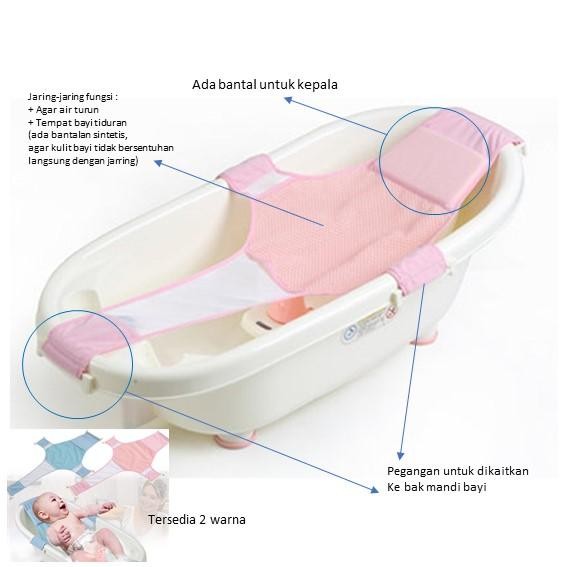 Auraby- Jaring Bak Mandi Bayi Baru Lahir Agar Tidak Terjatuh Tempat Mandi Bayi