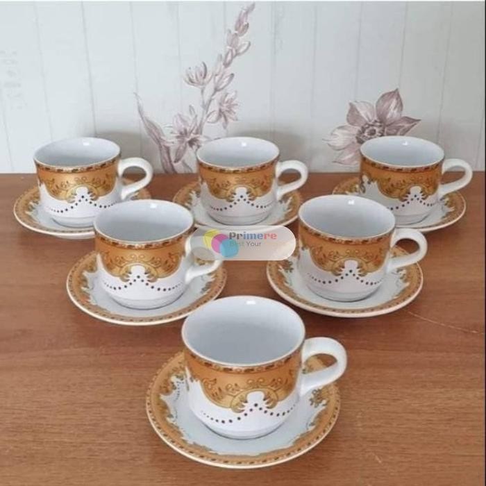 Gelas Cangkir Kopi Set Keramik 1 Pack Isi 6