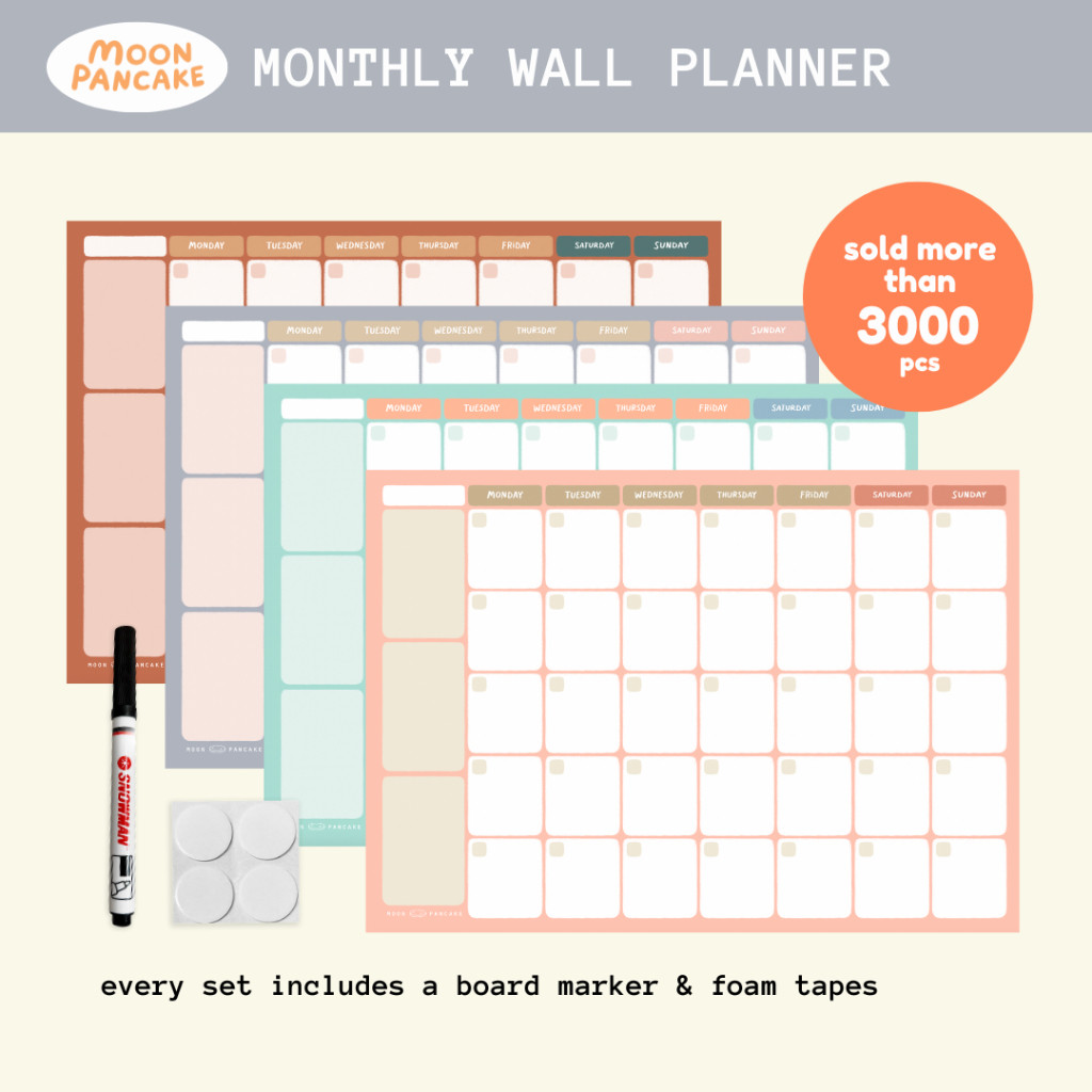 

Moon Pancake Wall Monthly Planner