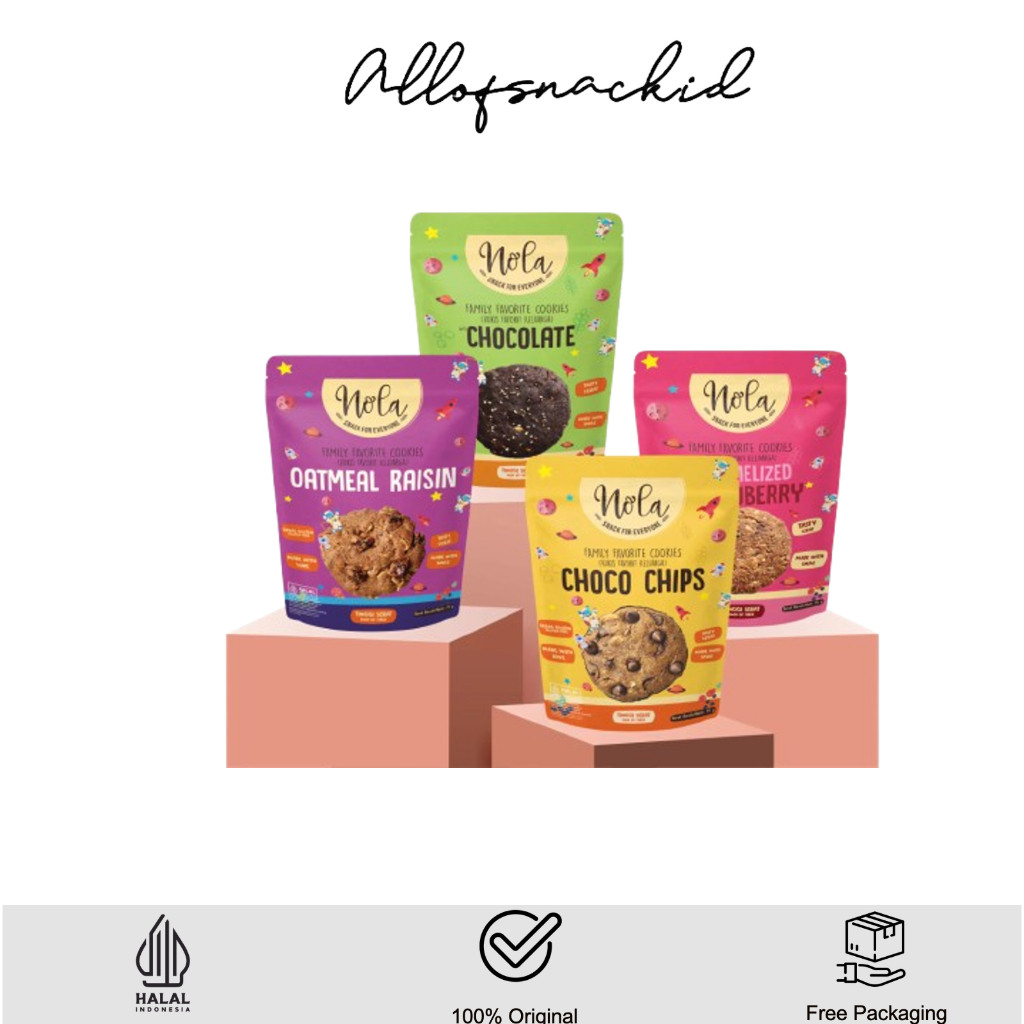 

Nola - Gluten Free Cookies - Chocolate / Choco Chips / Caramalized Strawberry / Oatmeal Raisin -